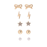 Days of the Week Earring Set: Yellow Gold - Rose and Vine Florals