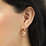 Sweetheart Earrings: Yellow Gold - Rose and Vine Florals