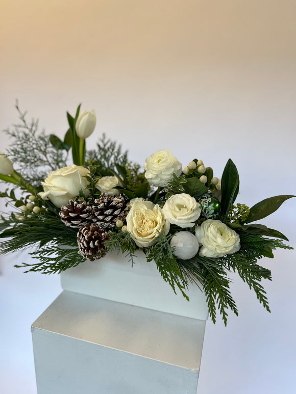 Modern Christmas Arrangement - Rose and Vine Florals