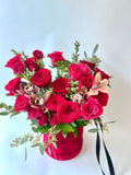 Forever Love Red Hat Box - Rose and Vine Florals